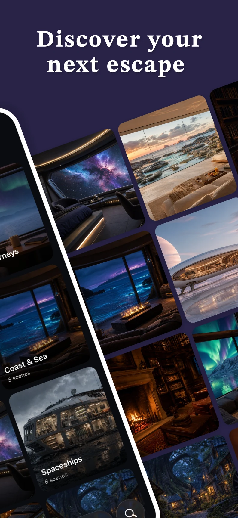 Discover your next escape. Right half of the same composition.