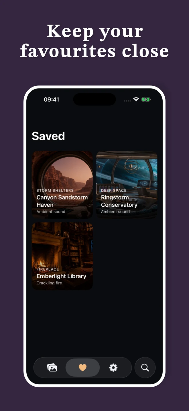 Saved scenes on iPhone.