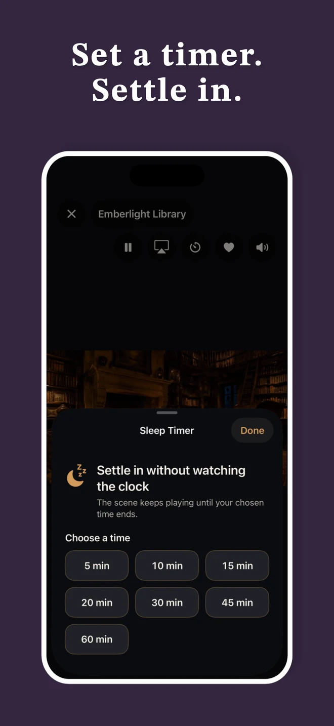 Sleep timer on iPhone.